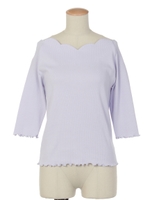 スカラップカットソー/ラベンダー