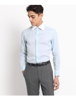 リネンクレリックドレスシャツ/サックス(090)