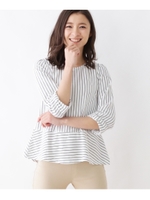 裾ぺプラムプルオーバファブリック/ホワイト系(302)