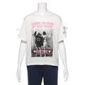 袖リボンプリントTシャツ