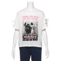 袖リボンプリントTシャツ