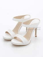 【R&E】Wストラップヒールサンダル/ホワイト