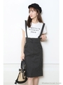 サスペンダー付タイトスカート/ドット