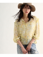 フラワーシフォンブラウス/レモンイエロー(031)