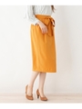 ベルト付ラップ風タイトスカート/マスタード(033)