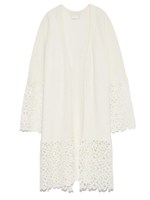 レーススイッチングカーディガン/WHT