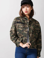 WEGO/ミリタリークロップドシャツ