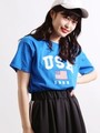 WEGO/USAロゴプリントTシャツ