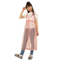 ロングチュールキャミソール×ロゴ入りテレコTシャツセット