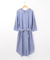 バックレースアップシャツワンピース