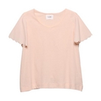 【29%OFF】【LIEN】スカラップ袖カットソー