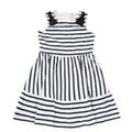 トドラー ショルダーボウストライプドレス
