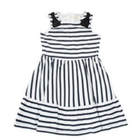 トドラー ショルダーボウストライプドレス