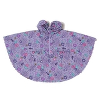 巾着つきネコ×花柄レインポンチョ