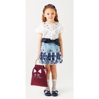 Vネックレーシーコットンブラウス