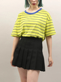 DING/リブバイカラーボーダーTシャツ
