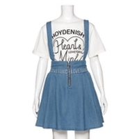 サスペンダーつきデニムスカパン