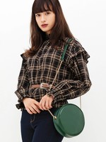 WEGO/チェックシャーリングネックブラウス