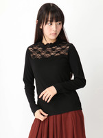 [18AW 新作アイテム]レースハイネックリブＴＥＥ