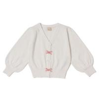 【26%OFF】リボンつきニットカーディガン