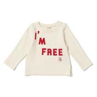 【50%OFF】I'M FREEロゴアップリケつきTシャツ