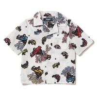【50%OFF】OG＆車総柄布帛ワイドシャツ