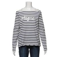 【50%OFF】【キッズサイズ向け】肩レースつきボーダー柄ロゴ入りTシャツ