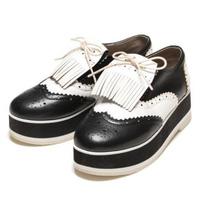 【50%OFF】ウイングチップ厚底シューズ