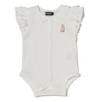 【50%OFF】ウサギアップリケレースロンパース