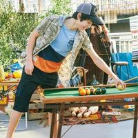 【50%OFF】ダンガリー迷彩フードつきシャツ