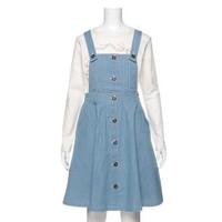 【50%OFF】フロントボタンサロペットスカート