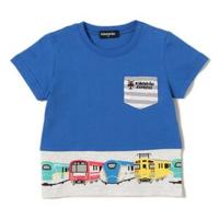 【50%OFF】ミニポケットつき電車柄Tシャツ