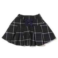 【50%OFF】リボンつきチェック柄プリーツキュロット