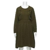 【50%OFF】リボンモチーフつきフレアニットワンピース