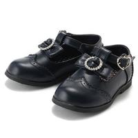 【50%OFF】【ベビーサイズ】リボンつきフェイクレザーウィングチップシューズ