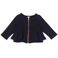 ぺプラムジップアップ裏毛カーディガン