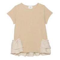 【12%OFF】【LIEN】裾フリルつきフレンチスリーブTシャツ