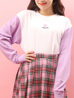 WC/切り替えフルーツ刺繍スウェット