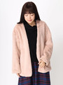[18AW 新作アイテム]ファーショートカーディガン/ジャケット/ノーカラー