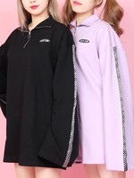 WC/裏起毛ZIPラガーフラッグチェックスウェット