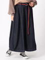 [18AW 新作アイテム]ラインベルト付きデニムフレアスカート
