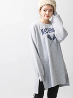 WEGO/ルーズスリットロゴスウェット