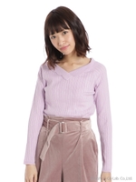 14GV首折り返しニット/ムラサキ