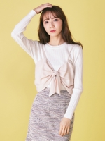 2WAYビスチェ付きニット/ベージュ