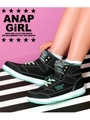 ANAP GIRLロゴ入ハイカットスニーカー/ブラック(027)