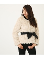 BELT付Faux FurショートCT/L/BEG1
