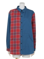 CHECK SWITCHED SHIRT/RED×BLUE