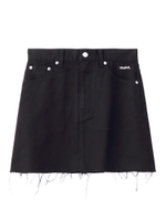 DENIM FRINGE SKIRT/ブラック
