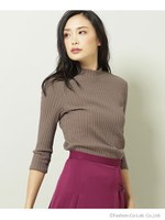 Domaniコラボ/ワイドリブハイネックプルオーバー/モカ