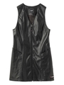 FAUX LEATHER RETRO DRESS/ブラック